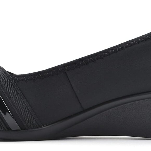 Women's Woven Textile Pump Size 8 Black Nylon Cushioned Sole Office & Casual - Picture 3 of 6